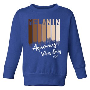 Melanin Aquarius Vibes Only Zodiac Sign For Black Gift Toddler Sweatshirt