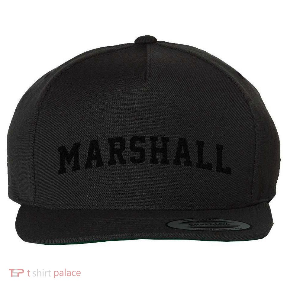 Marshall Arch Vintage College Athletic Sport Wool Snapback Cap