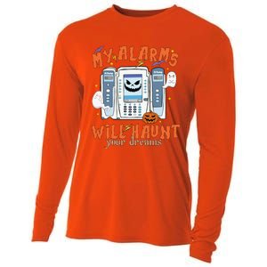 My Alarms Will Haunt Your Dreams Funny Icu Nurse Halloween Cool Gift Cooling Performance Long Sleeve Crew