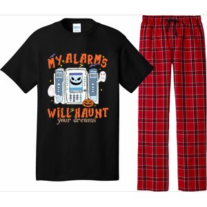 My Alarms Will Haunt Your Dreams Funny Icu Nurse Halloween Cool Gift Pajama Set