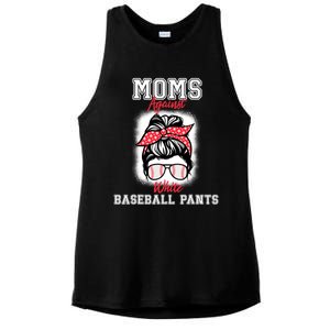 Moms Against White Baseball Pants Funny Baseball Mom Ladies PosiCharge Tri-Blend Wicking Tank