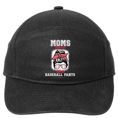 Moms Against White Baseball Pants Funny Baseball Mom 7-Panel Snapback Hat