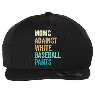 Moms Against White Baseball Pants Funny Wool Snapback Cap