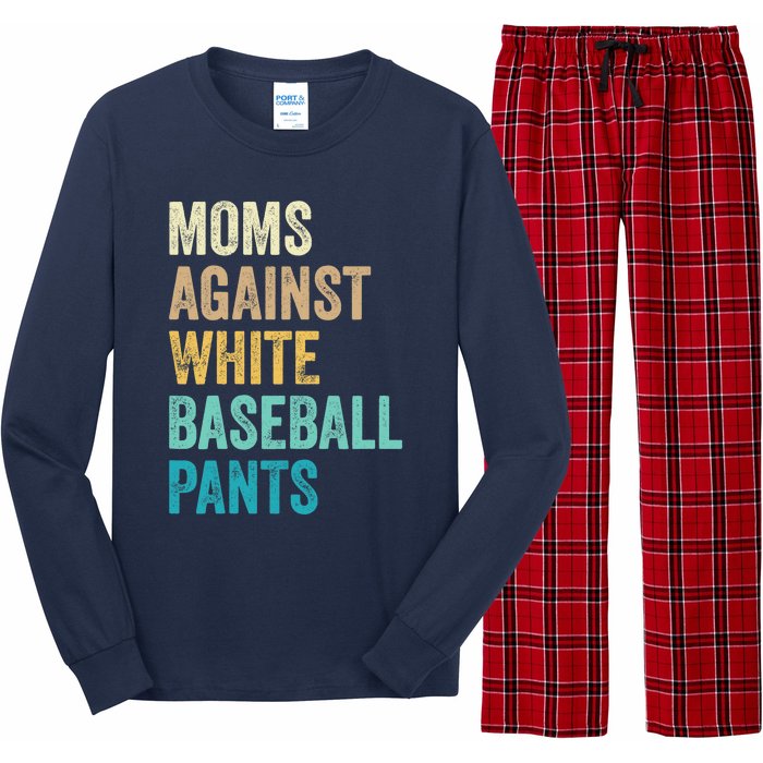 Moms Against White Baseball Pants Funny Long Sleeve Pajama Set