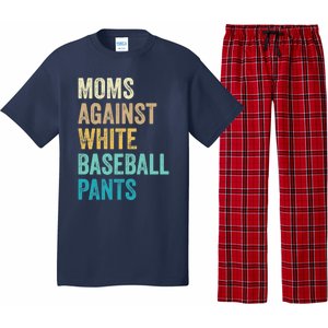 Moms Against White Baseball Pants Funny Pajama Set