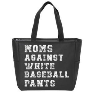 Moms Against White Baseball Pants Zip Tote Bag