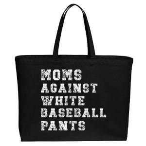 Moms Against White Baseball Pants Cotton Canvas Jumbo Tote