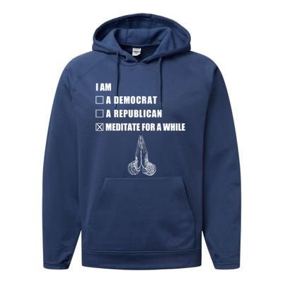 Meditate A While Cool Gift Buddha Spirit Buddhism Buddhist Great Gift Performance Fleece Hoodie