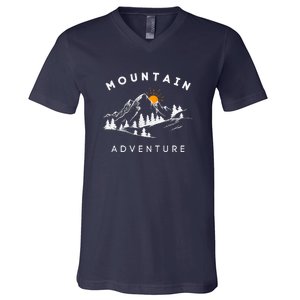 Mountain Adventure Wild And Free V-Neck T-Shirt