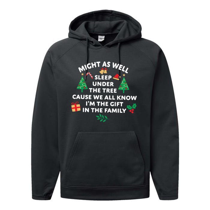 Might As Well Sleep Under The Tree Christmas Family Performance Fleece Hoodie