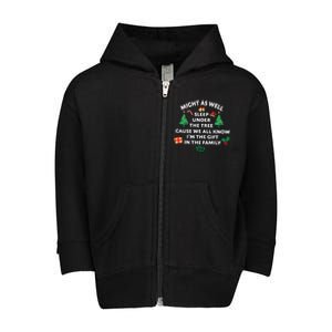 Might As Well Sleep Under The Tree Christmas Family Toddler Zip Fleece Hoodie