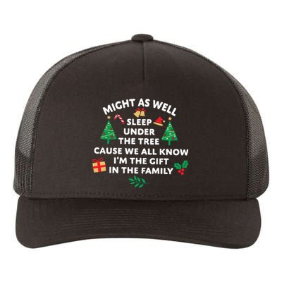 Might As Well Sleep Under The Tree Christmas Family Yupoong Adult 5-Panel Trucker Hat