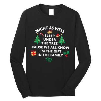 Might As Well Sleep Under The Tree Christmas Family Long Sleeve Shirt