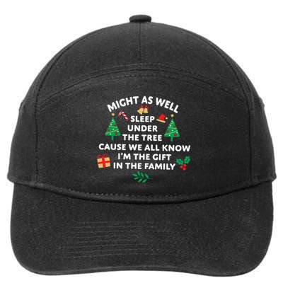 Might As Well Sleep Under The Tree Christmas Family 7-Panel Snapback Hat