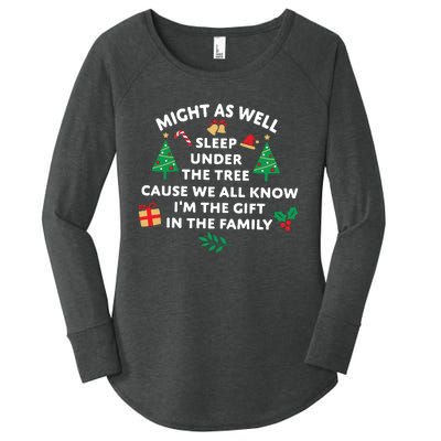 Might As Well Sleep Under The Tree Christmas Family Women's Perfect Tri Tunic Long Sleeve Shirt