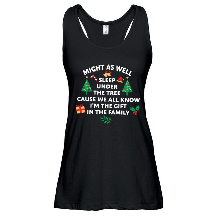 Might As Well Sleep Under The Tree Christmas Family Ladies Essential Flowy Tank