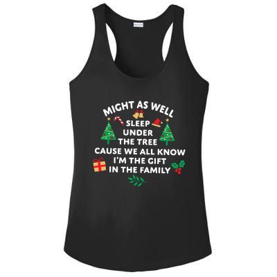 Might As Well Sleep Under The Tree Christmas Family Ladies PosiCharge Competitor Racerback Tank