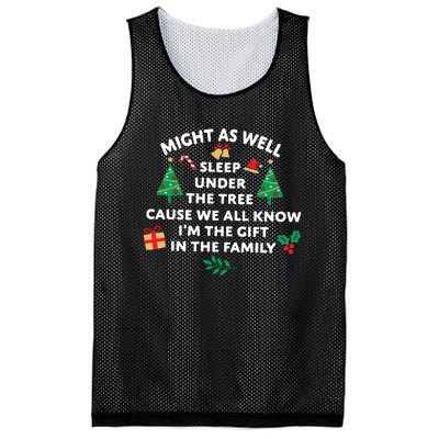 Might As Well Sleep Under The Tree Christmas Family Mesh Reversible Basketball Jersey Tank