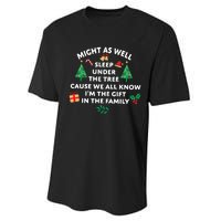 Might As Well Sleep Under The Tree Christmas Family Performance Sprint T-Shirt