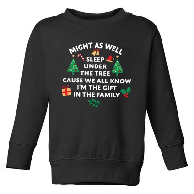 Might As Well Sleep Under The Tree Christmas Family Toddler Sweatshirt