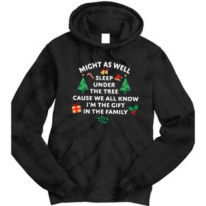 Might As Well Sleep Under The Tree Christmas Family Tie Dye Hoodie