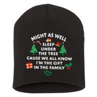 Might As Well Sleep Under The Tree Christmas Family Short Acrylic Beanie