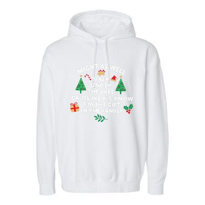 Might As Well Sleep Under The Tree Christmas Family Garment-Dyed Fleece Hoodie