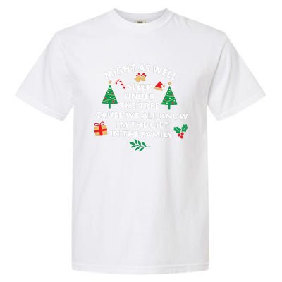 Might As Well Sleep Under The Tree Christmas Family Garment-Dyed Heavyweight T-Shirt