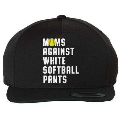 Moms Against White Softball Pants Wool Snapback Cap