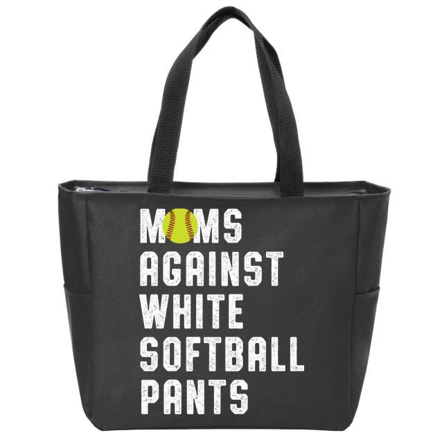 Moms Against White Softball Pants Zip Tote Bag