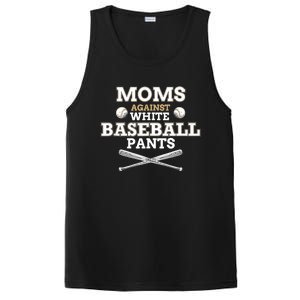 Moms Against White Baseball Pants funny baseball mom mother Tank Top PosiCharge Competitor Tank