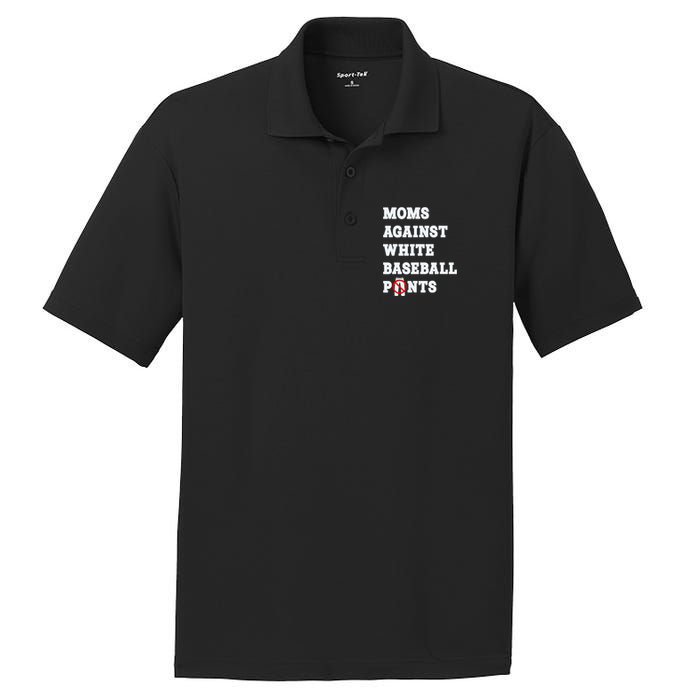 Moms Against White Baseball Pants Funny PosiCharge RacerMesh Polo