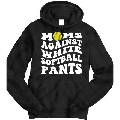 Moms Against White Softball Pants Funny Softball Mom Tie Dye Hoodie