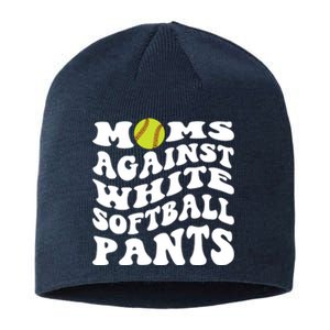 Moms Against White Softball Pants Funny Softball Mom Sustainable Beanie