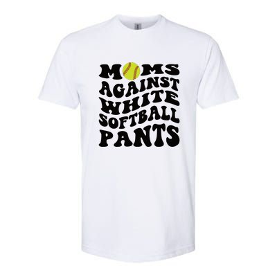 Moms Against White Softball Pants Funny Softball Mom Softstyle CVC T-Shirt