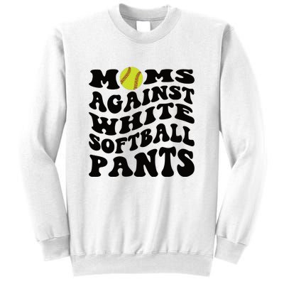 Moms Against White Softball Pants Funny Softball Mom Sweatshirt