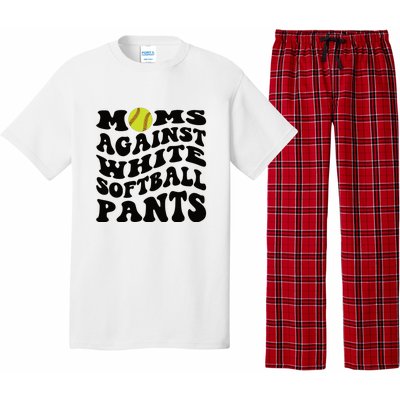 Moms Against White Softball Pants Funny Softball Mom Pajama Set