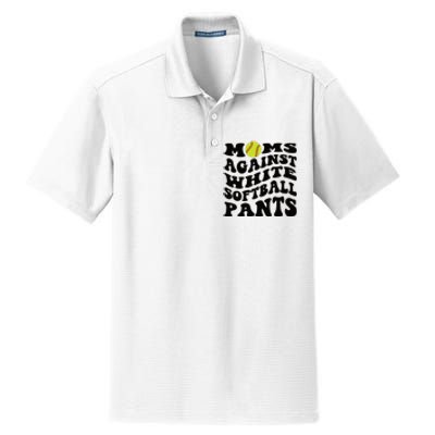 Moms Against White Softball Pants Funny Softball Mom Dry Zone Grid Polo