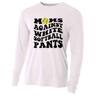 Moms Against White Softball Pants Funny Softball Mom Cooling Performance Long Sleeve Crew