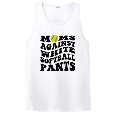 Moms Against White Softball Pants Funny Softball Mom PosiCharge Competitor Tank