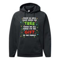 Might As Well Sleep Under The Tree Humor Favorite Person Funny Christmas Performance Fleece Hoodie