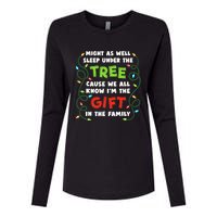 Might As Well Sleep Under The Tree Humor Favorite Person Funny Christmas Womens Cotton Relaxed Long Sleeve T-Shirt