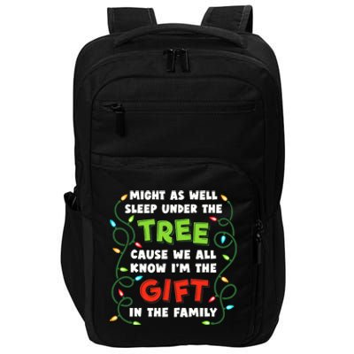 Might As Well Sleep Under The Tree Humor Favorite Person Funny Christmas Impact Tech Backpack