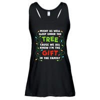 Might As Well Sleep Under The Tree Humor Favorite Person Funny Christmas Ladies Essential Flowy Tank