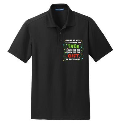 Might As Well Sleep Under The Tree Humor Favorite Person Funny Christmas Dry Zone Grid Polo