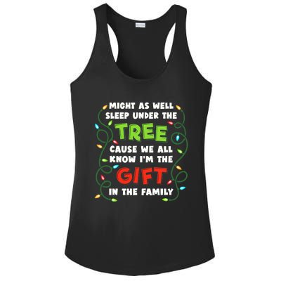 Might As Well Sleep Under The Tree Humor Favorite Person Funny Christmas Ladies PosiCharge Competitor Racerback Tank