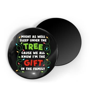 Might As Well Sleep Under The Tree Humor Favorite Person Funny Christmas Magnet