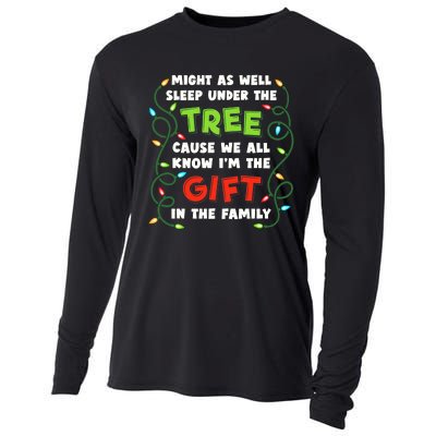 Might As Well Sleep Under The Tree Humor Favorite Person Funny Christmas Cooling Performance Long Sleeve Crew