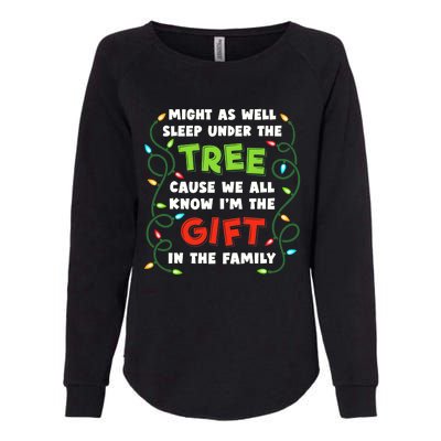 Might As Well Sleep Under The Tree Humor Favorite Person Funny Christmas Womens California Wash Sweatshirt