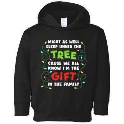 Might As Well Sleep Under The Tree Humor Favorite Person Funny Christmas Toddler Hoodie